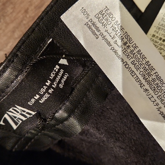 ❤️ NWT! ZARA HIGH RISE VEGAN LEATHER SKINNY PANTS / LEGGINGS, MEDIUM - Picture 12 of 16